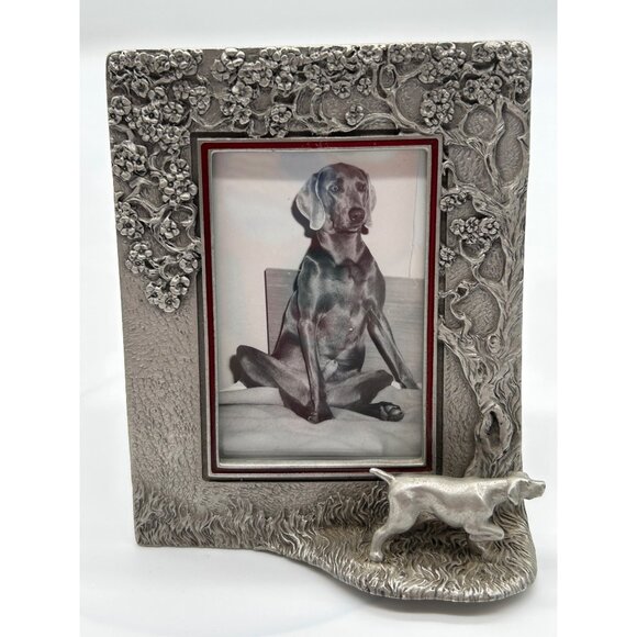 Rawcliffe pewter 1990 picture frame statue of a Dog 4.25 x 3.25 - Picture 4 of 7
